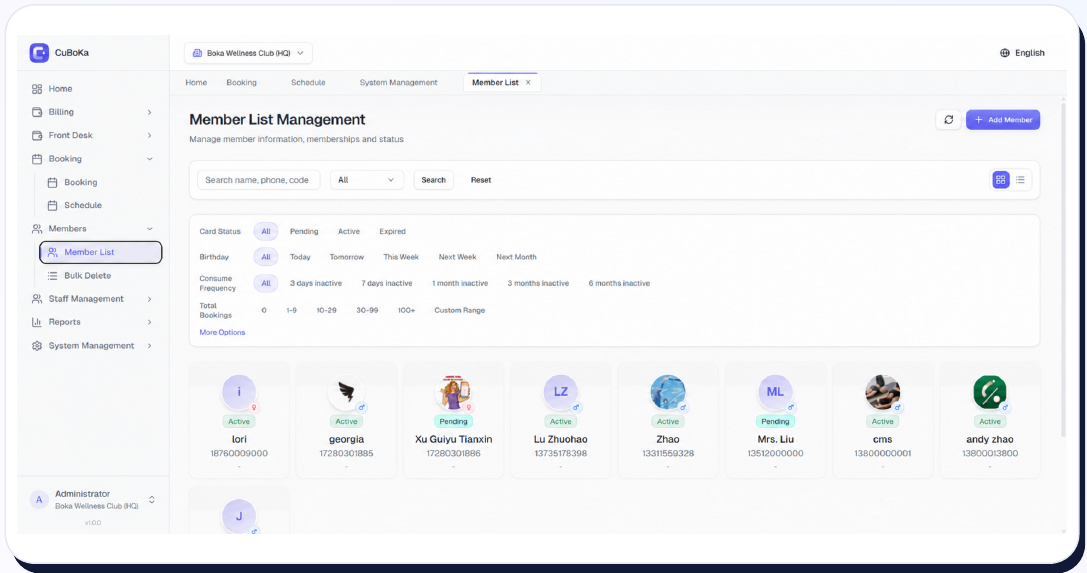 CuBoKa member management